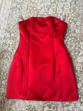 Zara Red Strapless Mini Dress